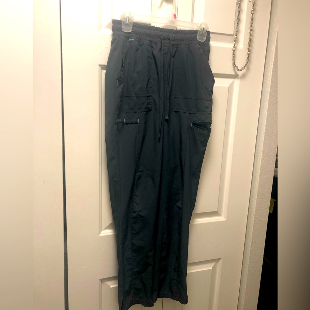 Scrub Star Womens Gray Thread Drawstring Cargo Medical Pockets Pants Size XS